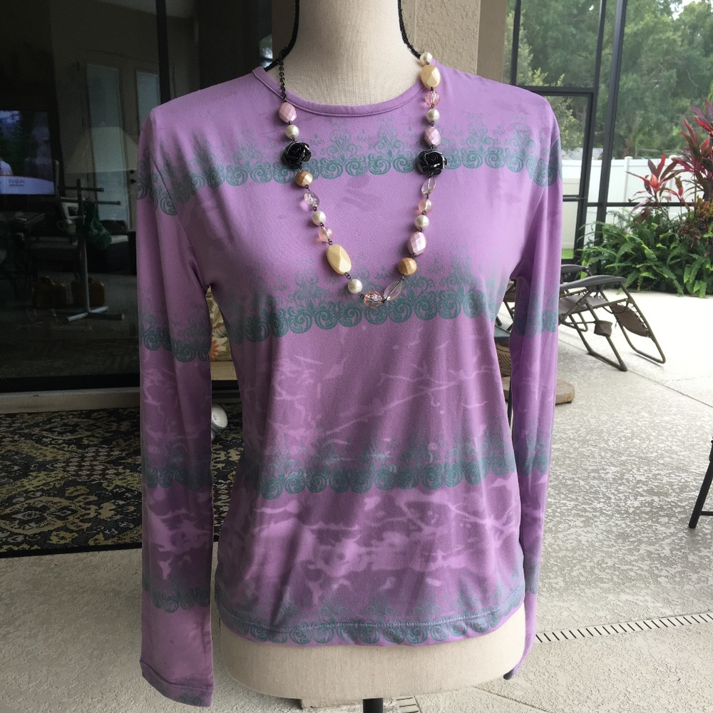 EUC "JOCKEY SPORT" Lg. sleeve Geometric design Top